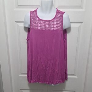 Penningtons 2x Pink Crochet Detail Tank Top
